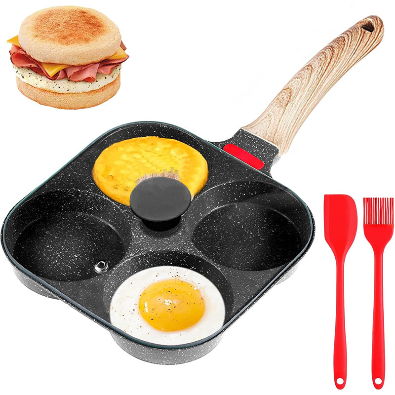 Mini Pancake Griddle - Sartén para huevos profunda con tapa,