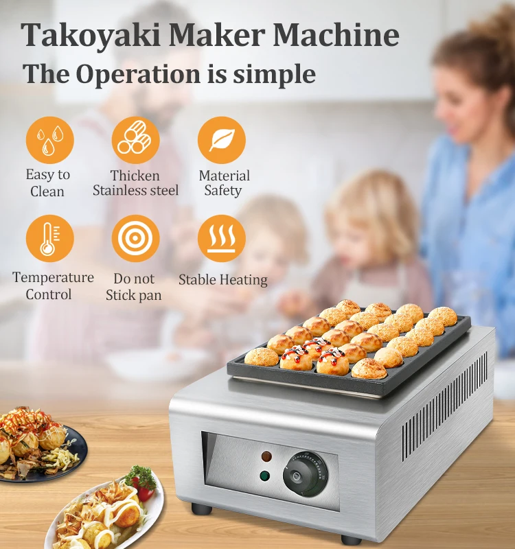 Máquina Eléctrica Comercial de - Takoyaki Grill Plate reseña y precio